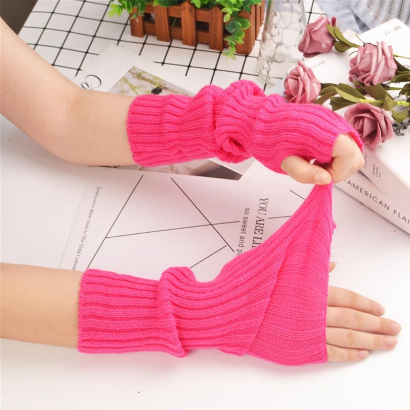 VTTDB Arm covers cute women kawaii japanese harajuku Y2k Arm Warmer for Girls Goth Gloves Fingerless Knitted Arm Sleeve - Image 2